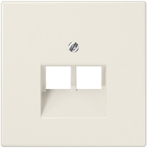 Лицевая панель Jung LS990 для 2-м. розетки RJ11/RJ45 бежевый картинка